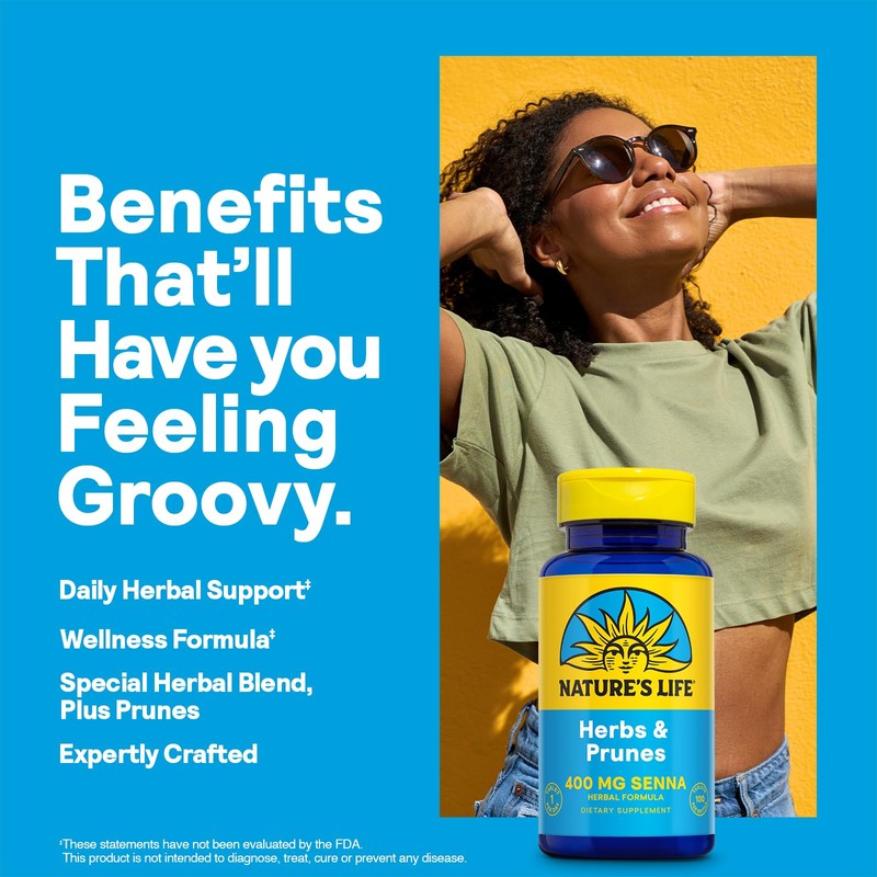 Nature's Life Herbs & Prunes - Herbal Supplements w/ 400mg