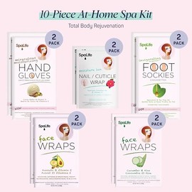 SpaLife Juego de 10 mascarillas coreanas y guantes de mano hidratantes | Calcetines de máscara de pie para manos y pies secos agrietados | Máscara cor