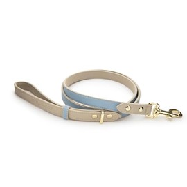 Nina Woof - Correa de Cuero Vegano para Perro con Herrajes Reforzados, Correa de Piel Vegana Hecha a Mano para Perros - Diseño Europeo - Cupertino, Azul, 1.2m