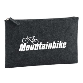 Huuraa Kulturbeutel Mountain Bike Fahrrad Geschenk 1 Liter Charcoal Filz Mountain Bike Geschenkidee