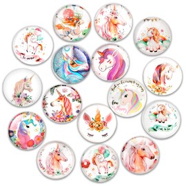 (Update) Cosylove 16pcs Cute Cat Refrigerator Magnets, Crystal Glass Fridge Magnets for Office Cabinets, Whiteboards, Photos, Beautiful Decorative Magnets for, Decorate Home (Unicorn)
