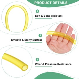 M METERXITY Tubing Carburetor Fuel Vent Line, 7mm(0.28") ID 10mm(0.39") OD 1m(3') Long Polyurethane Gas Oil Tube for ATV/Go Kart/Dirt Bike, Universal Petrol Pipe Replacement [Yellow]