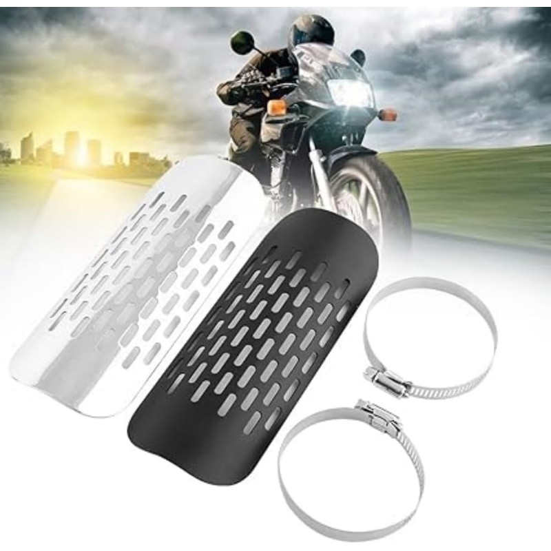 Universal Motorcycle Exhaust Heat Shield Chrome Plated Iron Exhaust Heat