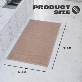 Hargiis Kitchen Rug, Rubber Non Slip Kitchen Rugs Washable, Absorbent Runner Mat for Floor, Machine Washable Standing Mats for in Front of Sink, Door, Laundry, Entryway, Hallway (Camel, 36" × 24")