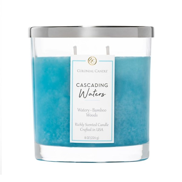 Colonial Candle Cascading Waters Scented Candle Jar, Highly Fragranced Candles