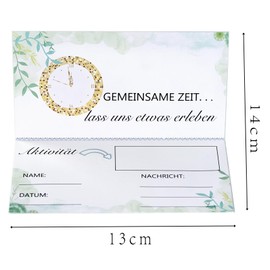 15 Time Instead of Stuff Folding Card with Envelope and Sticker Voucher for Together Time Voucher to Fill Yourself Scratch Card as Birthday Card Voucher Card Valentine's Day