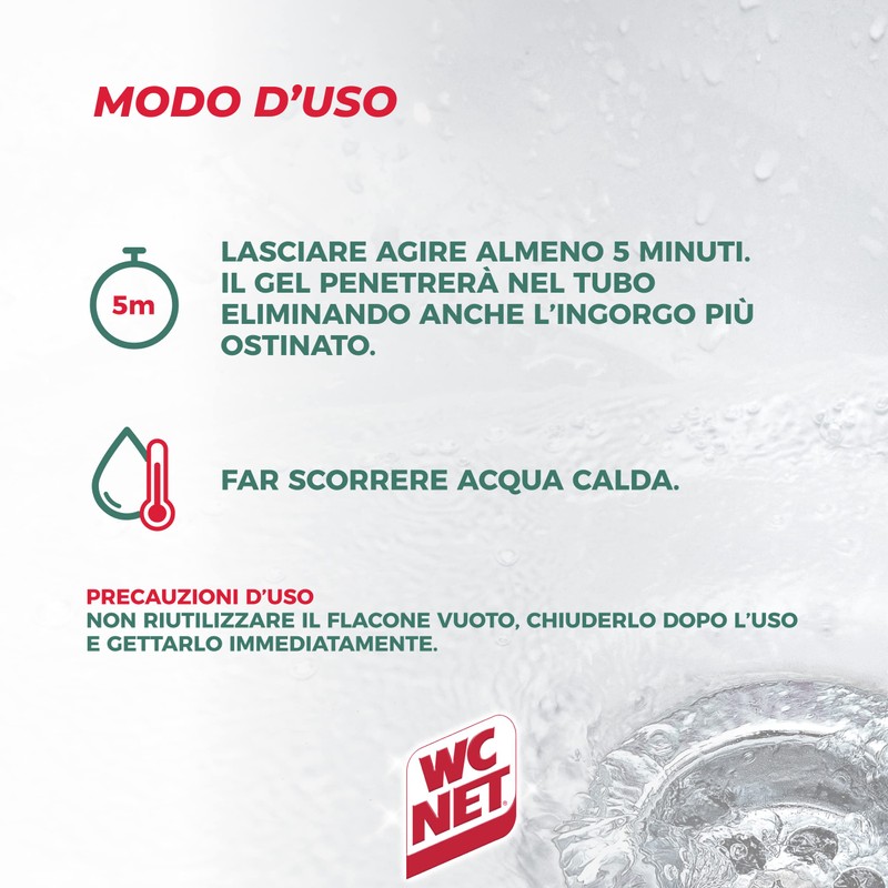 Wc Net - Professional Turbo, Disgorgante Gel per Scarichi Professionale,