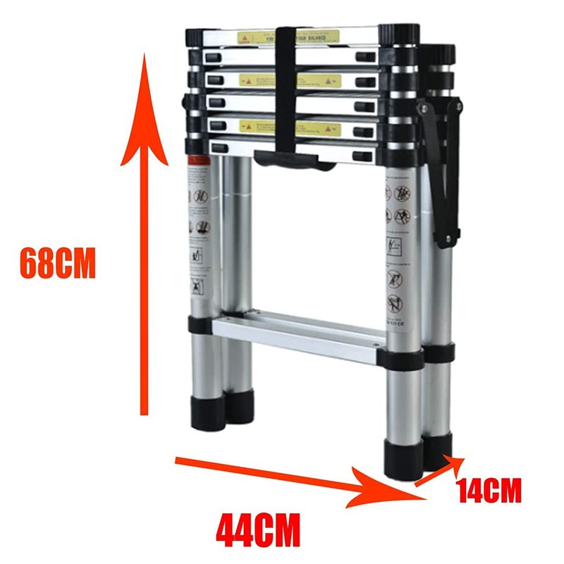 5+6 Steps(5.6ft + 6.6ft) AluminiumTelescoping Ladder Extension Ladder A-Frame Telescopic