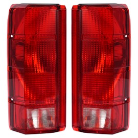 KUAFU Halogen Tail Light Compatible with 1980-1986 Ford F-150 F-250 F-350 Bronco F-100 Brake Rear Lamp Taillight Replacement for P/N E4TZ13405B E4TZ13404B FO2800103 FO2801102 2Pcs