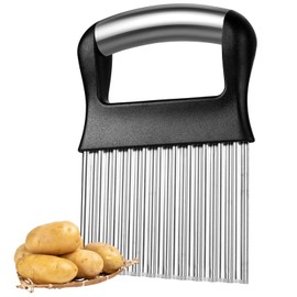 1 PCS Stainless Steel Crinkle Cutter Wavy Chopper French Fry Slicer for Potatoes Carrot Chips and FruitsChips and Fruits, Vegetable Blade with Wavy Edge for Vegetables, Carrot
