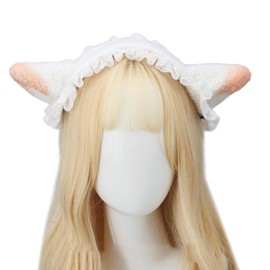 Cosplay Plush Lamb Ear Hair Hoop Woman Lamb Ear Shape Makeup Headband For Taking Photo Hair Accessories White Color