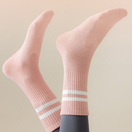 Pilates Non-Slip Yoga Socks White Black 6-Pair Set, 3 Black 3 White