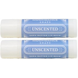 Lip Balm (Pack of 2) - Moisturizing Solution for Dry, Chapped Lips - Smooth, Soothing Salve of Shea Butter, Bees Wax, Sweet Almond Oil, Vitamin E, Pure Essential Oils (Unscented)