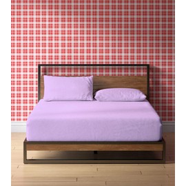 Neighbourhood Home Three Quarter Fitted Sheet Giza 3-Piece 800 Thread-Count Deep Pockets [1 Fitted + 2 Pillowcases] 100% My Organic Cotton Hotel Quality Sheet, 20-Inch Pockets - Lilac, Small Double