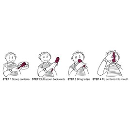 Mini S'up Spoon - Assistive Eating Cutlery/Utensil for People who Have Shaky Hands or who are Messy Eaters. Ideal for Children and Those with Small Mouths. (Red)