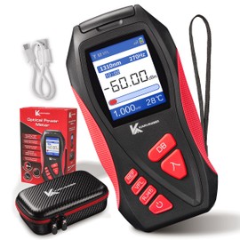 Karvinger Optical Power Meter – 4-in-1 Fiber Optic Tool with VFL, RJ45 Tester & LED Light – Rechargeable Fiber Light Meter for 800–1700nm Signal Testing – Network Maintenance Device
