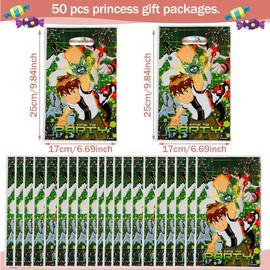 50PCS Ben Party Favor Bags,Ben Goody Bags Ben Birthday Party Supplies Perfect Bags Ben Theme Bags Plastic Gift Bags Sweet Candy Bags For Kids Birthday, Baby Shower, Themed Party