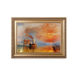 DECORARTS - The Fighting Temeraire by William Turner. Oil Painting Reproduction, Giclee Print on Canvas. Ready to Hang Framed Wall Art for Home and Office Decor. Total Size w/Frame: 30x22