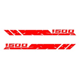 2pcs Car Vinyl Waterproof Car Decals Graphics Kit Truck Door Side Sticker Compatible with Ram 1500 (red, style1)