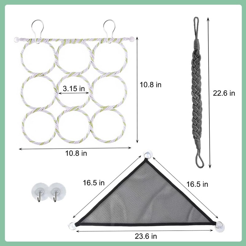 Snake Climbing Rings & Climbing Rope, Snake Reptile Hammock for