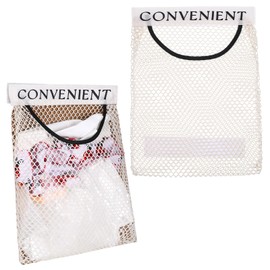 HJZHII 3Pcs Plastic Trash Bag Holder, Sticky Wall Mount Mesh Trash Bag Net TrashBag Organizer Dispenser for Home Kitchen Grocery Mesh Convenient Storage Organizer Reusable Produce Tote Shopping Bags