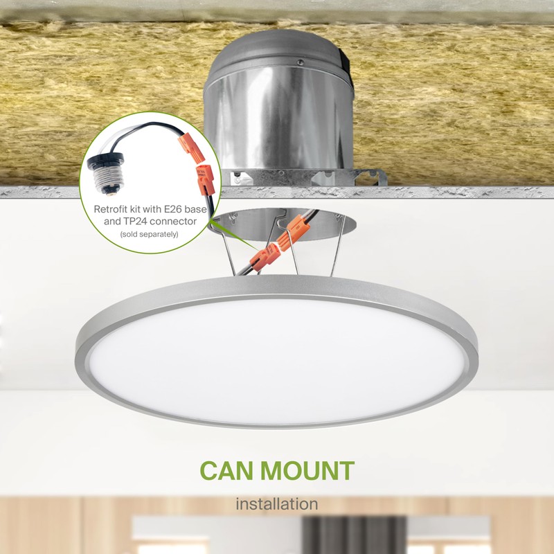 ASD LED 12" Round Flush Mount Ceiling Light Fixture, Low