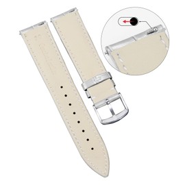 BINLUN Genuine Leather Watch Band, Replacement Watch Strap, Genuine Calfskin, Quick Release, Crocodile Pattern, 10 Colors, 13 Sizes, Unisex, No Gemstone