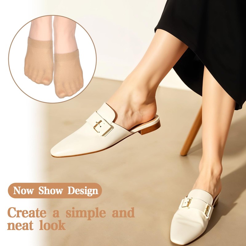 8 Pairs Toes Sock for Backless Mules Polyester Mule Socks