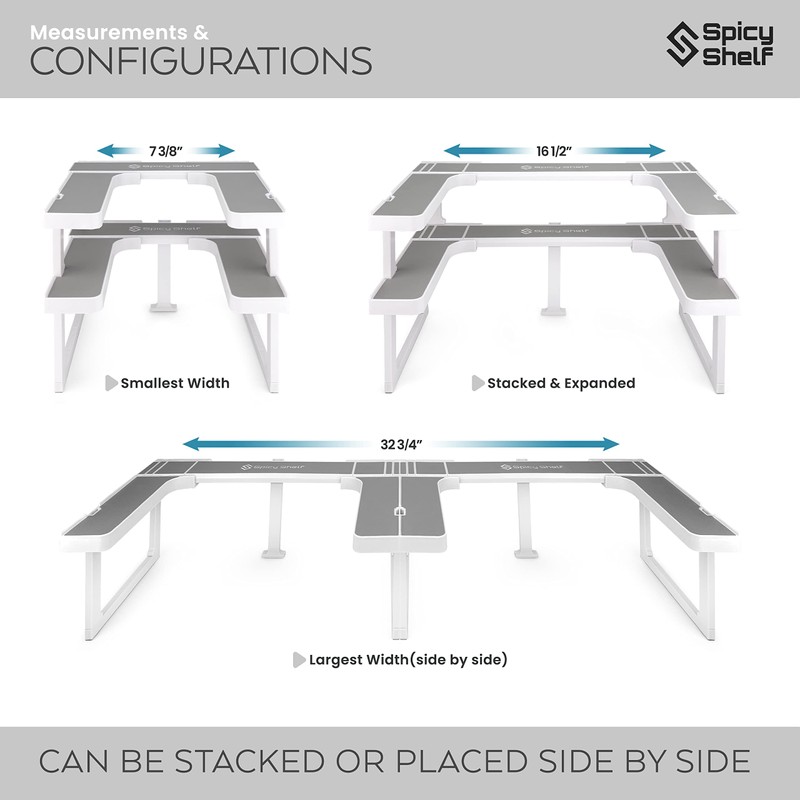 Spicy Shelf Deluxe - Expandable 2 Tiered Spice Rack Organizer
