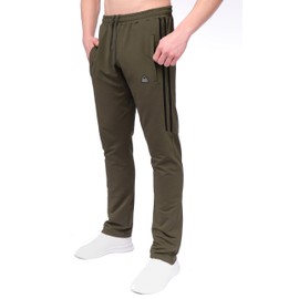 SCR Mens Sweatpants - Tall Men's Athletic Sweat Pants - 36 Inseam Sweatpants for Tall Men - Mens Training, Yoga, Work Out or Casual Travel Pants with Zipper Pockets 34Wx36L (Khaki Green) 916n