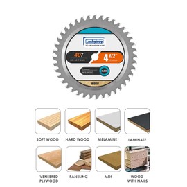 Luckyway 10-Pack 4-1/2 Inch 40T Fine Finish Cutting with 3/8 Inch Arbor TCT Circular Saw Blade for Cutting Wood