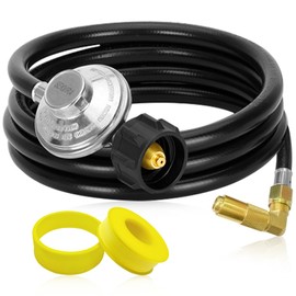 5 FT Propane Adapter Hose & Regulator with 90° Elbow Adapter for Blackstone Propane Adapter Hose, for Blackstone 17", 22", 28", 36" Tabletop Griddle, for 1lb to 20lb or Larger Propane Tank Adapter.