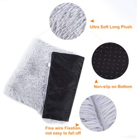 PETCUTE Dog Beds,Long Plush Dog Crate Bed,Washable Cat Cushion Bed Sleeping Bed Orthopedic Relief and Improved Sleep,Anti-Slip Bottom,Soft Dog Beds for Small Medium Dogs and Cats