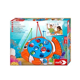 Noris 606064296 Fishing Game - Exciting Children's Game with Colourful Plastic Fish and 3 Fishing, from 3 Years