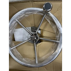 Schmitt & Ongaro Marine Destroyer Boat Steering Wheel W/Knob 13.5 5-Spoke NO CAP