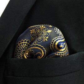 S&W SHLAX&WING Men's Pocket Square Assorted Paisley Suit Jacket, Business XL, UH10
