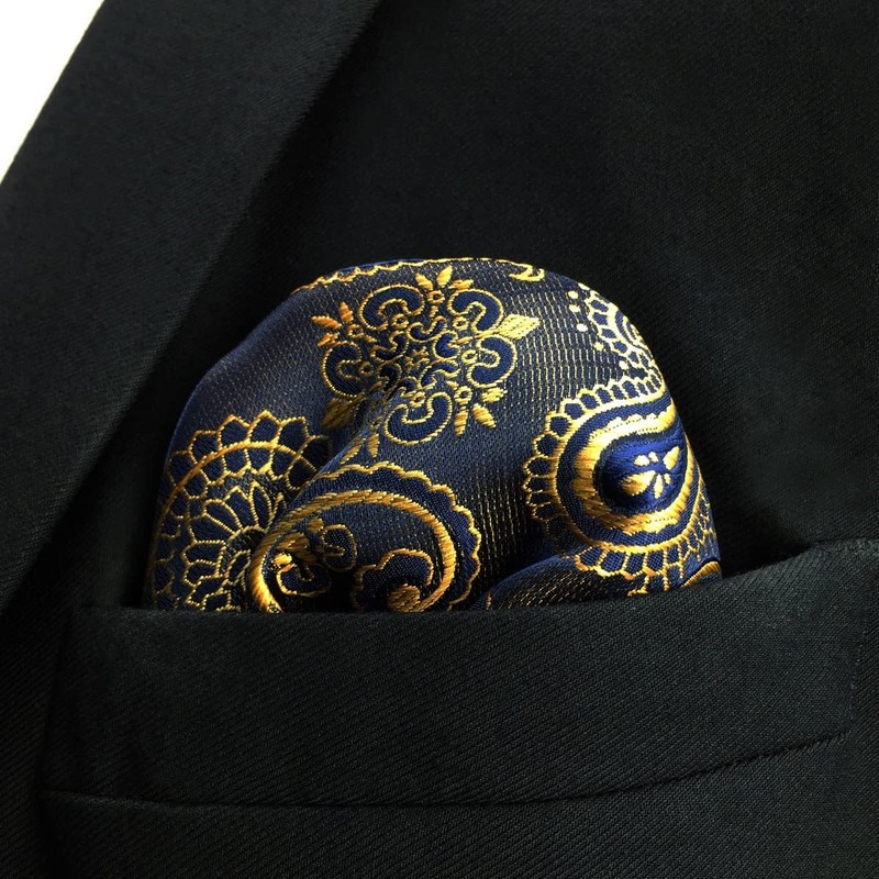 S&W SHLAX&WING Men's Pocket Square Assorted Paisley Suit Jacket, Business
