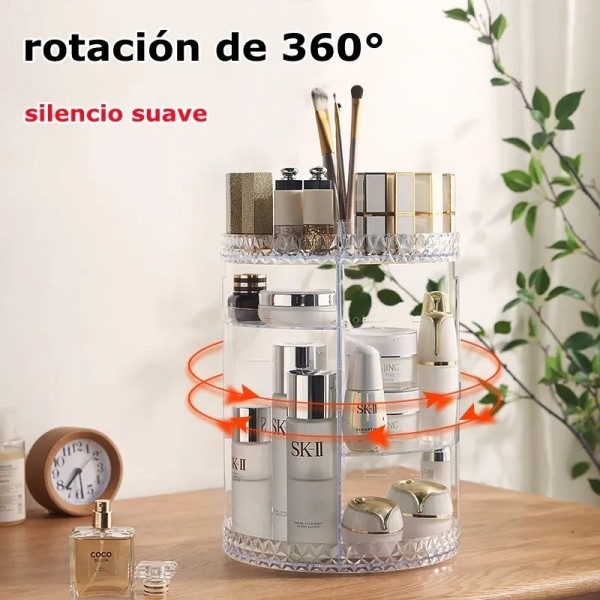Organizador De Maquillaje Almacenamiento Con Rotación De 360