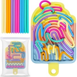 Juguetes Sensoriales, Tablero De Actividad para Autismo y Tdah, Juego Sensorial para Niños, Juguete De Descompresión con Forma De Helado, Ideal para Viajes y Uso En Casa(Lucha por El Color)