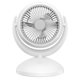 Table Fan 4 Speed Modes Stable Base Ultra Quiet Rechargeable Air Circulating Small Desk Fan for Family Office School Plug In(Without Oscillating)