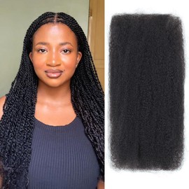 Quisduis Afro Kinkys Bulk Human Hair, 20 inch 50 Gram 4c Curly Hair for Permanent Sister Locs/Mini Twists/Braids