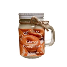 Soy Scented Candles | Handmade & Highly Aromatic Candles Burns Upto 85 Hours in Glass Jar - Perfect for Home Decor, Wedding, Birthday, Dinner (Glazed Donuts, 12 oz)