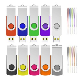 ABLAZE USB Stick 2 GB Pack of 10 High Speed USB 2.0 Memory Stick Swivel Data Storage Metal Memory Sticks Flash Drive