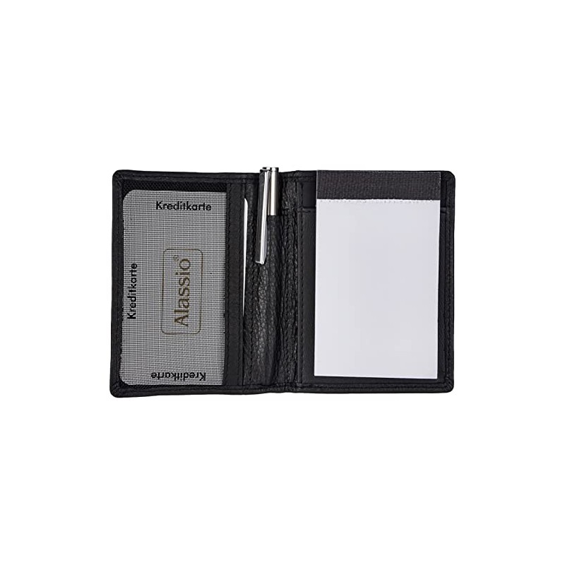 ALASSIO Monza 43065 Notepad Case Genuine Leather Black 7.5 cm