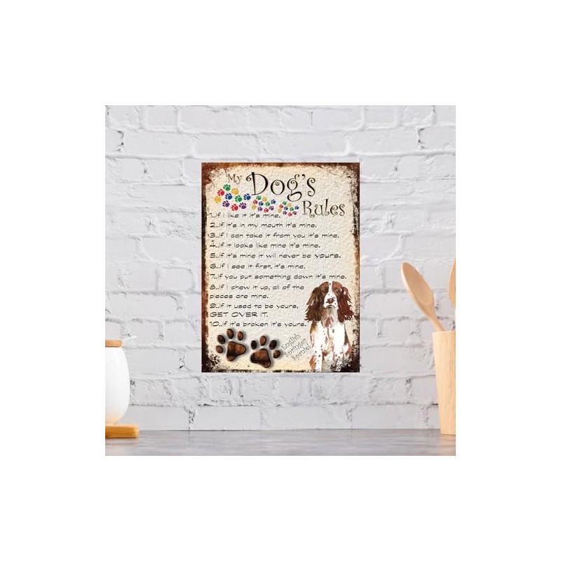 Shawprint MY DOG'S RULES RETRO STYLE METAL TIN SIGN/PLAQUE (427DRS)