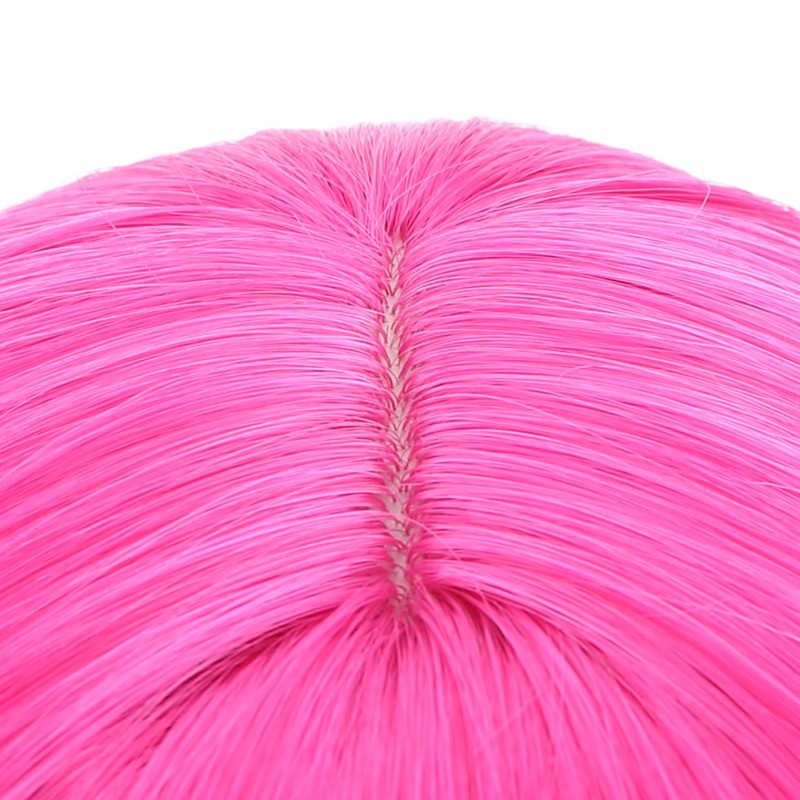 Kids Hot Pink Wig Girls Long Straight Meganta Wig with