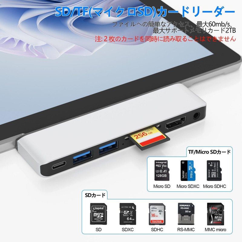 Surface Pro 9 Hub 4K HDMI, USB-C Thunerbolt 4 (Video+Data+100W