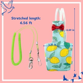 Pigeon Diaper Harness and Bird Leash, Diapers for Birds with Leash, Bird Diapers for Pigeons, Diaper Pants for Cockatiel African Grey Parrot Budgie, Cage Accessories (M-Green)