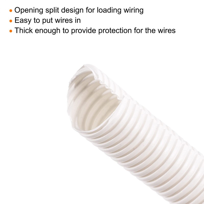 sourcing map Split Wire Loom Tubing PE Corrugated Pipe Conduit