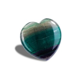 Top Plaza Fluorite Crystals 60mm Natural Large Heart Stone Healing Crystal Polished Gemstone Thumb Pocket Palm Worry Stones Meditation Reiki Balancing Gifts